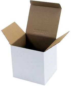 Faltschachtel 1-wellig Automatikboden Maße 110x95x110mm A7 Qualität 1.1E weiß - VPE: 40