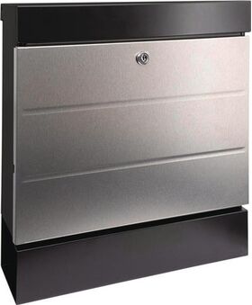 Briefkastenset NewYork 6850 B+S H.405mm B.364mm T.110mm schwarz/Edelstahl VA
