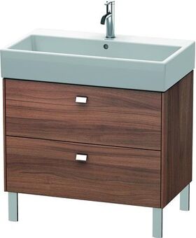 Duravit Waschtischunterbau BRIOSO Griffe chr 570x784x459mm nussbaum natur