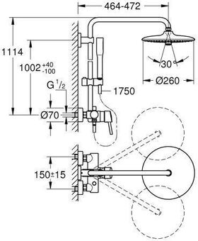 Grohe Duschsystem EUPHORIA SYSTEM 260 m EH-Mischer chr