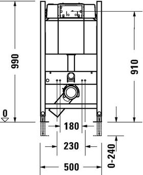 Duravit Wand-WC-Element DURASYSTEM 500x990mm, Basic, Trockenbau