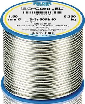 Lötdraht ISO-Core® EL 1,5mm 250g S-Sn60Pb40 FELDER
