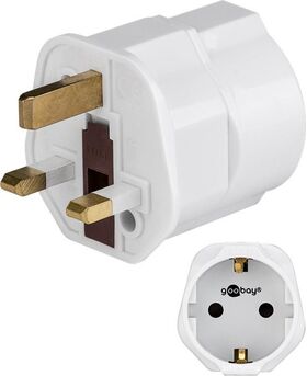 Reiseadapter Europa auf UK, weiß- VPE: 1