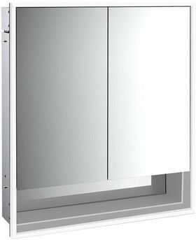 Emco LED-Lichtspiegelschrank LOFT UP 600x733mm 2-tü Unterf. alu/spiegel EMCO