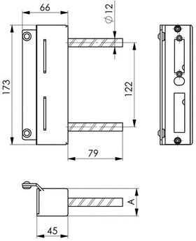 Schließkasten 147-40 f.E-Öffner verz.z.Anschr.AMF