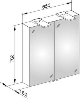 Keuco Spiegelschrank 25 ROYAL Vorb 500x720x150mm Ans li si-gb-elo A++ KEUCO