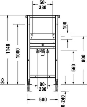 Duravit Waschtisch-Element DURASYSTEM 500x1148mm, Spezial, Trockenbau