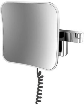 Emco LED-Rasier-/Kosmetikspiegel EVO ec 209x209mm 2-arm 5-f. Kabel chrom EMCO