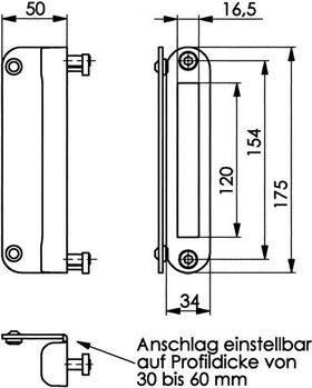 Schließkasten 145G-50 LM z.Anschr.AMF
