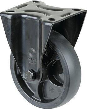 Bockrolle D.125mm Trgf.120kg Bockrollen Gum.Platte L104xB80mm Farbe Rl.schwarz