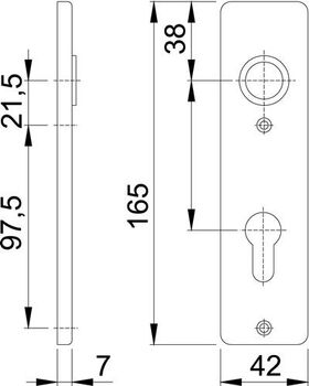 Kurzschildpaar 202KP Alu.F4 PZ HOPPE