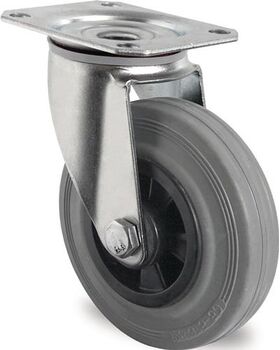 Lenkrolle D.125mm Trgf.100kg m.Platte PP VG grau PROMAT