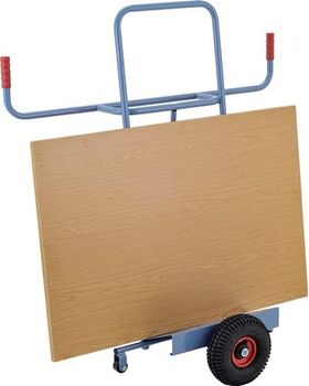 Plattenkarre Trgf.350kg H.1440mm Aufl.-L500xB200mm Bereifung Luft taubenblau