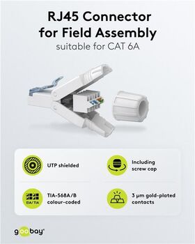 CAT 6A feldkonfektionierbarer RJ45-Stecker, UTP ungeschirmt- VPE: 1