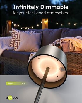 Kabellose LED-Tischleuchte Solar, schwarz- VPE: 1