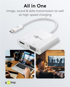USB-C™ Multiport-Adapter auf HDMI™, VGA, Power Delivery, 100 W- VPE: 1