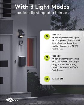 LED-Solar-Wandleuchte mit Bewegungsmelder, 1,5 W, schwarz- VPE: 1