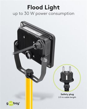 LED-Baustrahler mit Teleskopstativ, 30 W- VPE: 1