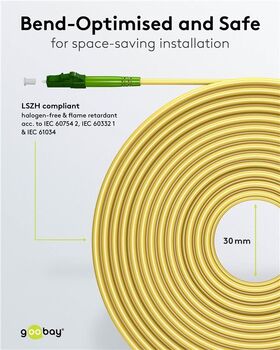 Glasfaserkabel (FTTH), Singlemode (OS2) Yellow, (Simplex), 2 m, 2m- VPE: 1