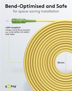Glasfaserkabel (FTTH), Singlemode (OS2) Yellow, (Simplex), 2 m, 2m- VPE: 1