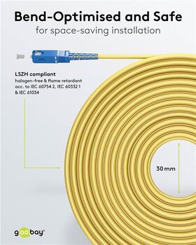 Glasfaserkabel (FTTH), Singlemode (OS2) Yellow, (Simplex), 0,5 m, 0.5m- VPE: 1