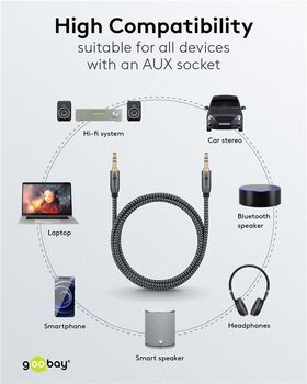 Audio Verbindungskabel AUX, 3,5 mm stereo, 5 m, 5m- VPE: 1