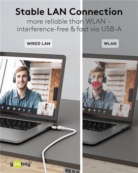 Ethernet-Kabel USB-A 3.0 auf RJ45, 3 m, 3m- VPE: 1