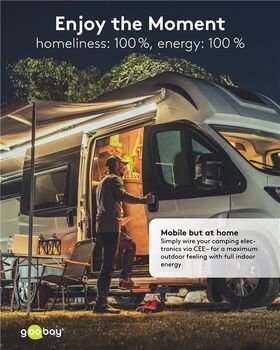 CEE-Adapterleitung, CEE-Stecker auf 1x CEE-Kupplung und 2x Schutzkontakt-Kupplung, 5 m, 5m- VPE: 1