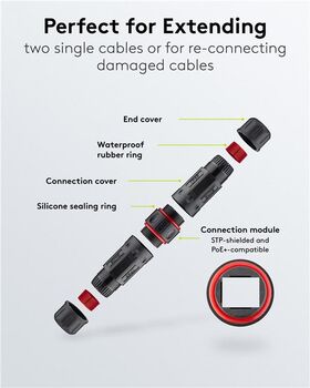 Outdoor (IP68) Netzwerkkabel-Verbinder, CAT 6 STP geschirmt- VPE: 1