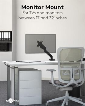 Monitorhalterung mit Gasdruckfeder, Schwarz- VPE: 1