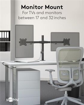 Doppel-Monitorhalterung Fix, schwarz- VPE: 1