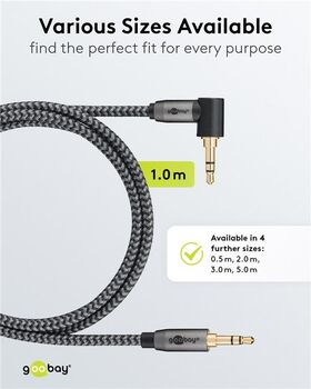 Audio Verbindungskabel AUX, 3,5 mm stereo, 90°, 1 m, 1m- VPE: 1
