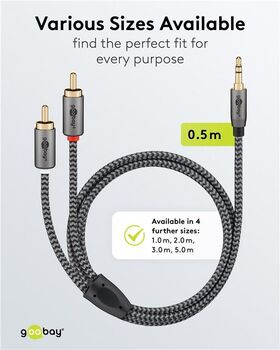Audio Adapterkabel AUX, 3,5-mm-Klinke zu Stereo-Cinch-Stecker, 0,5 m, 0.5m- VPE: 1