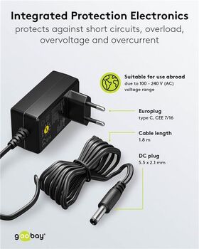 Universal-Netzteil (3 V - 12 V, max. 3,6 W / 0,3 A)- VPE: 1