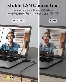 Ethernet-Kabel USB-C™ 3.1 auf RJ45, 3 m, 3m- VPE: 1