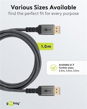 DisplayPort™-Kabel 2.0/2.1, 80 Gbit/s, 1m- VPE: 1