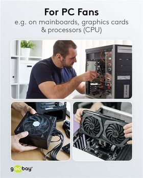 PC Lüfter-Stromkabel, Verlängerung 3-Pin zu 3-Pin- VPE: 1