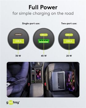Dual-USB Auto-Schnellladegerät USB-C™ PD (Power Delivery) (45 W)- VPE: 1