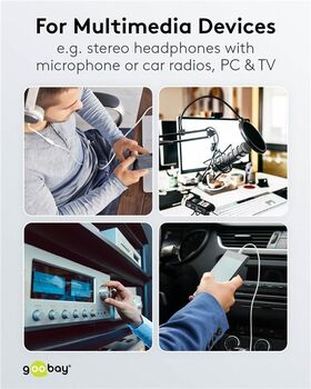 Kopfhörer- und Audio Verlängerungskabel AUX, 4-pol. 3,5 mm slim, CU, 5m- VPE: 1