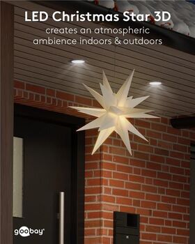 LED-Weihnachtsstern 3D, Ø 56 cm, mit Netzkabel- VPE: 1