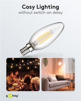 Filament-LED-Kerze, 4 W- VPE: 1