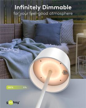 Kabellose LED-Tischleuchte Solar, weiß- VPE: 1