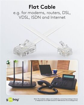 Telefonkabel (Modularkabel/Westernkabel), 3m- VPE: 1