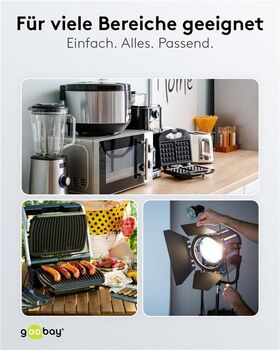 Warmgeräte-Anschlusskabel, 2 m, Schwarz, (3*0,75 mm²), Schwarz- VPE: 1