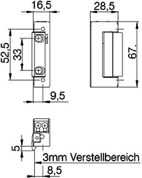 Elektrotüröffner 20141 6-12 V AC/DC DIN L/R DENI
