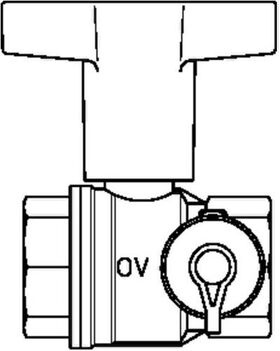 OV Knebelgriff-Kugelhahn Optibal PN 16 MS mit Entleerung DN 20 3/4Zoll IG
