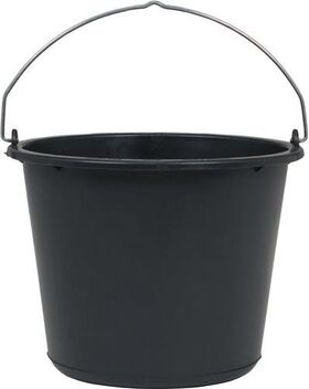 Baueimer 12l m.Kreuzboden schwarz Recycling-Kunststoff