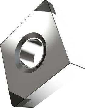 Drehwendeschneidplatte ISO CNGA 120408S01020B:TB310 D.5,16mm Silber-Schwarz - VPE: 2