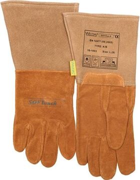 Schweißerhandschuhe Gr.XXL (10,5) orange Schweins-/Wildleder/Softtouch 5 PA - VPE: 5