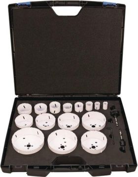 Lochsägensatz 17-tlg.19-114mm Schnitt-T.38mm Bi-Metall TECWERK